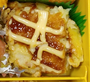 マヨネーズをかけてレンチン　お弁当